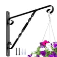 thumbnail image 2 of Soporte para plantas colgantes, paquete de 2 ganchos para macetas de pared con tornillos de hierro incluidos, campanillas de viento para interior, maceta, farol, decoración de patio interior, 2 of 5