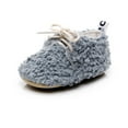 thumbnail image 3 of Baby Boys Velvet Soft-soled Lace-up Cotton Shoes Winter Children Short Boots, 3 of 8