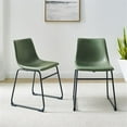 thumbnail image 4 of Pemberly Row 18" Modern Metal Faux Leather Dining Chair in Green (Set of 2), 4 of 4