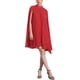 thumbnail image 2 of VESTIDOS DE CHIFFON INSPIRADORES CHIC PARA MUJERES, CON MANGA DE CAPA SUELTA Y FLUIDA, VESTIDO PLEATADO L ROJO, 2 of 6