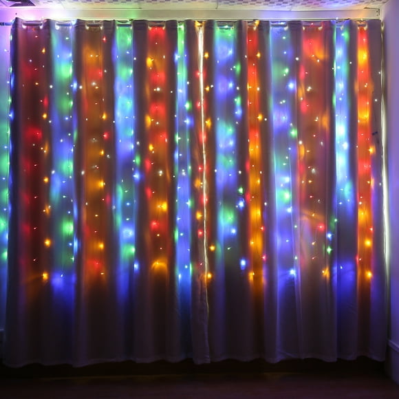Image 448LED Multicolor Curtain String Fairy Lights 8 Modes Waterproof Wedding Party Christmas Deco