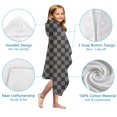 thumbnail image 7 of Gray and Black Checkerboard Pattern Hooded Bath Towel，50"x30" for Ages 3 To 12 Kids, Quick Dry Lightweight Soft Microfiber Hood Beach Towel Cover Up for Kids, 7 of 7