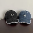 thumbnail image 6 of Casual Demin Color Lace Brim  Japanese Style Sun Hat Baseball Hat Sunshade Cap DARK BLUE, 6 of 7