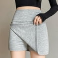 thumbnail image 7 of AHTJRT Mini Skort for Women Fashion Stretchy Summer Athletci Gym Yoga Bottoms High Waisted Side Slits Bodycon Skirts with Built-In Shorts Gray L, 7 of 7