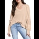 thumbnail image 2 of Blusas de Mujer con Cuello en V, Larga, Encaje, Elegantes, Informales, Modernas, de Gran Tamaño. Albaricoque XL, 2 of 7