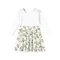 thumbnail image 5 of XADYUY Girls Fall Dresses Size 10-12 Casual A-Line Long Sleeve Tshirt Dresses Floral Print Crew Neck Dresses Loose Twirly Skater Dresses 7-8 Years,Mint Green, 5 of 6