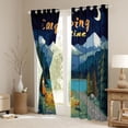 thumbnail image 3 of Castle Fairy Retro Van Camping Blackout Curtains Set of 2 (52x84 Each) for Kids, "Camping Time" Print Window Curtains for Bedroom, Orange Blue, 3 of 6