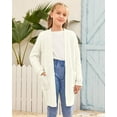 thumbnail image 4 of Sherrylily Girls Batwing Long Sleeve Sweater Cardigan Open Front Chunky Knit Sweaters Coats with Pockets 5-14 Years, 4 of 7