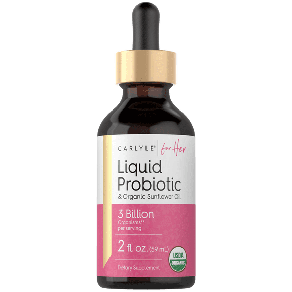 Liquid Probiotic | 2 fl oz | with Organic Sunflower Oil | 3 Billion Active Organisms | Dietary Supplement for Her | by Carlyle