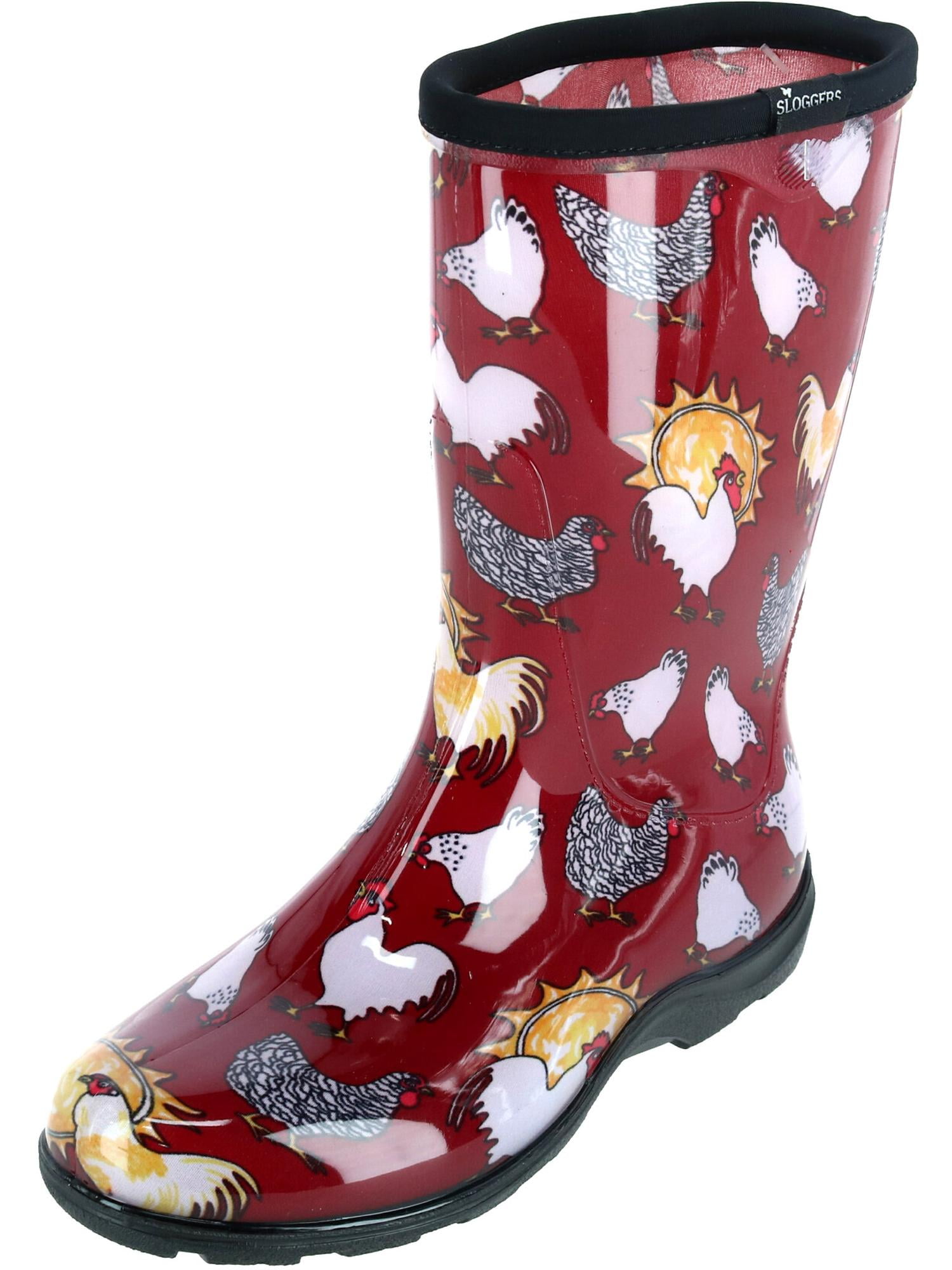 Sloggers Chicken Print Rain and Garden Boots (Women) - Walmart.com