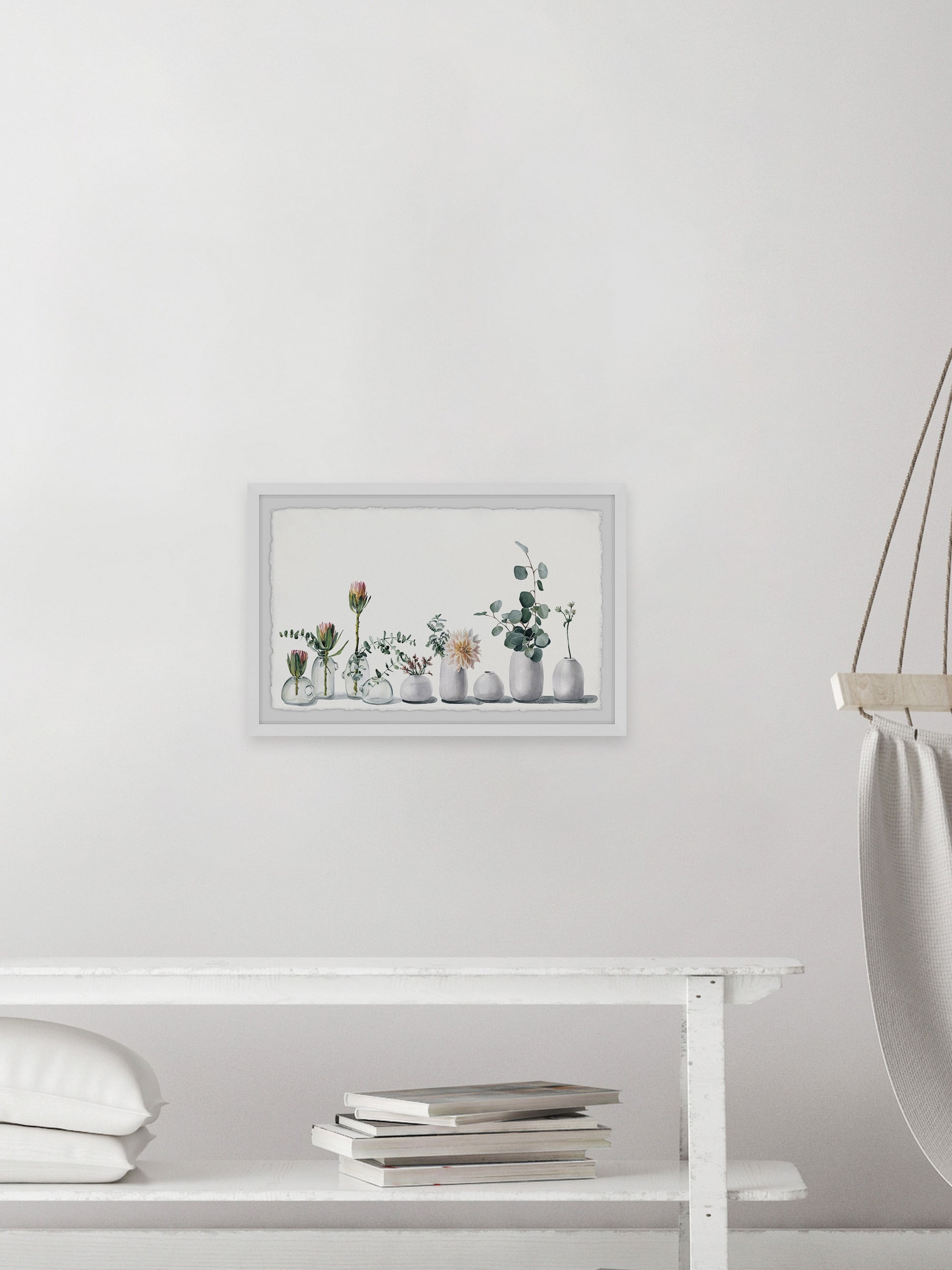 Parvez Taj White Simplicity Framed Wall Art