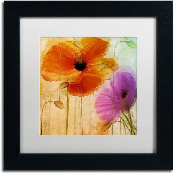 Trademark Fine Art "Penchant For Poppies II" Canvas Art by Color Bakery White Matte, Black Frame