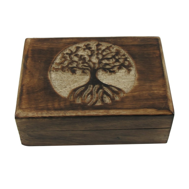 Decorative Wood Chakra Tree Life Keepsake Memory Box Jewelry Stash Storage Chest Decorative Wood Chakra Tree Life Keepsake Memory Box Jewelry Stash Storage Chest