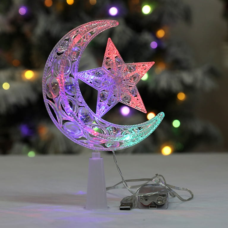 Roylvan Christmas Tree Topper with Remote Control, 60 LED Hexagonal Star  Decorative Treetop Light for Home Holiday Christmas Tree Decor, 8 Light  Modes & 4 Brightness, Gold 