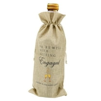 Wine Glass Pattern Wine Bags Wine Bottle Gift Bags w/ Drawstrings for Christmas Home Storage Khaki Yellow