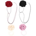 thumbnail image 3 of 4 Uds. Collar de tela con rosas, gargantilla de flores de tela, gargantilla con rosas florales, cadena para el cuello, 3 of 5