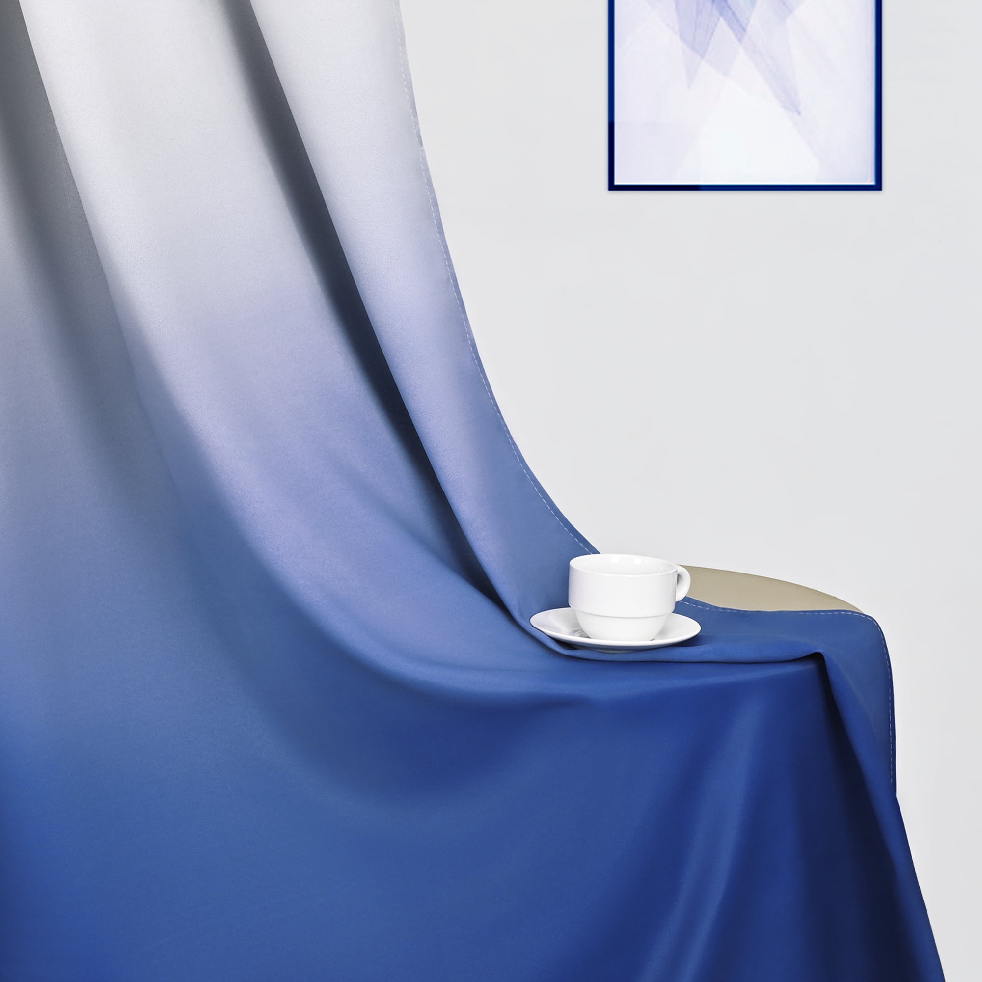 Alishomtll Room Darkening Blue Blackout Curtains Grommet Window Drapes for Living Room Bedroom ,2 Panels of 52" W x 84" L