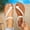 Beige, variant on Women's Simple Asymmetrical Strap Sandals, Open Toe Comfort Flats, Lightweight Casual Footwear Black 39