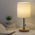 thumbnail image 2 of Oumilen 5.9" Wood Table Lamp with Shade White, 2 of 2