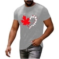 thumbnail image 6 of Vmvidoty Men Casual Round Neck Printing Pullover Fitness Sports Shorts Sleeves T Shirt Blouse Independence Day Gray 3XL, 6 of 7