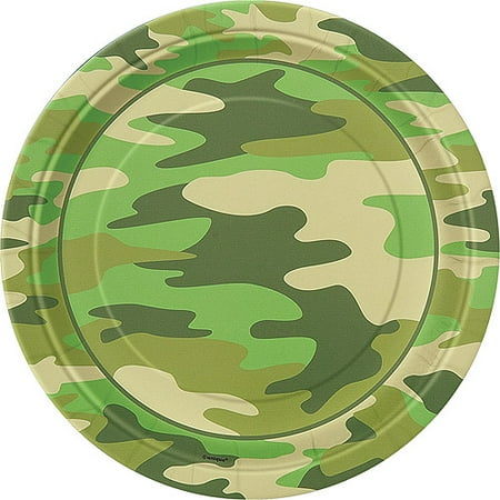 9" Camo Dinner Plates, 8ct