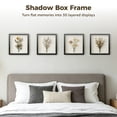 thumbnail image 4 of 4 Pack Shadow Box Frame, 8.7 x 8.7 in Black Shadow Box with 1.2 in Inner Depth, Double-Sided Clear Wood Deep Picture Frame for 3D Artworks, Dried Flower Specimens, Home Wall Tabletop Decor, 4 of 6
