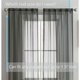 thumbnail image 2 of THD Serenity Sheer Voile Window Treatment Rod Pocket Curtain Panels - Curtains for Living Room - Set of 2 (Charcoal Grey, 54 W x 72 L), 2 of 6