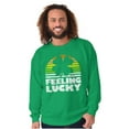 thumbnail image 3 of St Patricks Day Feeling Lucky Clover Sweatshirt for Men or Women Brisco Brands S, 3 of 6