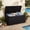 Black, variant on Uforic 110 Gallon Large Outdoor Deck Box, Waterproof Resin Storage Box with Lockable Lid, 2-Person Patio Bench Seat for Outdoor Cushions, Garden Tools, Sports and Pool Accessories, Dark Gray