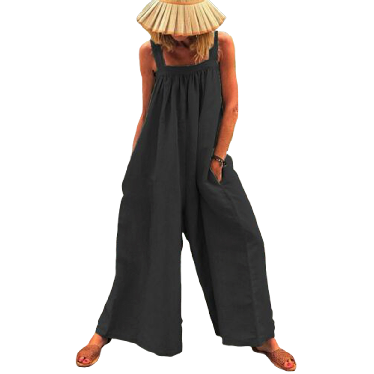 EYIIYE - Women's Dungaree Bib Cargo Pants Hip Hop Harem Pants Jumpsuit Romper Plus Size