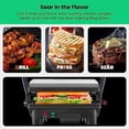 thumbnail image 2 of Electric Panini Press Grill, Compact 2-Slice Sandwich Maker, Non-Stick Coated Plates, Opens 180 Degrees, Dishwasher Safe, Removable Drip Tray, Stainless Steel/Black, 2 of 5