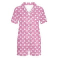 thumbnail image 3 of yillto Womens Pajamas Set Button down Short Sleeve Tops and Sleepwear Shorts Pants 2 Piece Lounge Sets, 3 of 7