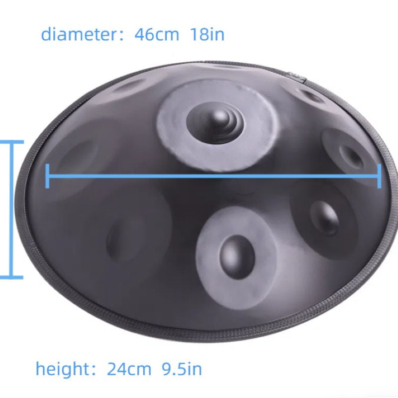 9-Tone Black Handpan Drum: Easy for Beginners, Unique Tone - Ideal for Home Creation, Outdoor Performance, Music Enthusiasts