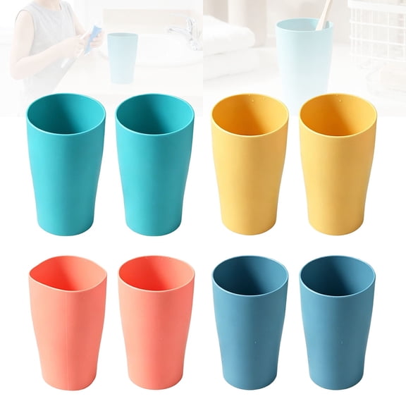 YLOHUIL 8 Pack Reusable Plastic Cups, Assorted Color Drinking Cups for Camping and Travel, BPA Free Heavy Duty Party Cups for Indoor Outdoor Use