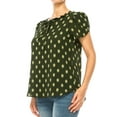 thumbnail image 5 of Women's Solid Overlapping Short Sleeve Top with Front Keyhole and Ruffle Accent, 5 of 5