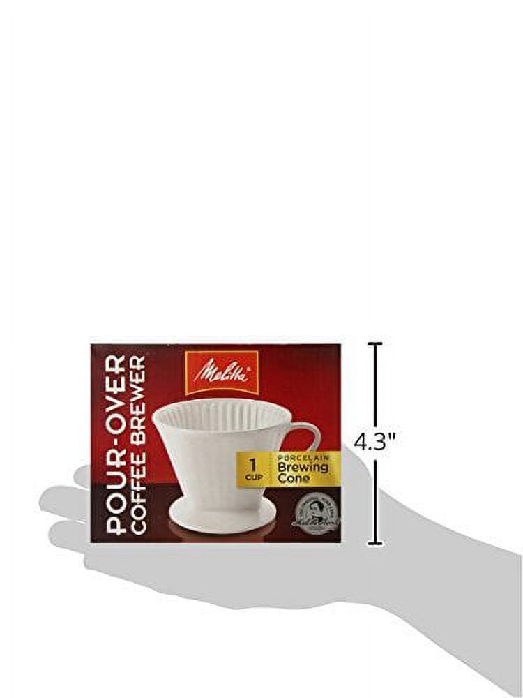 Melitta Porcelain #2 Pour-Over Manual Cone Coffee Brewer with 100 Extra Natural Brown Filters - image 3 of 6