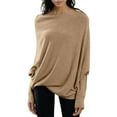 thumbnail image 3 of Boat Neck Women Long Sleeve Soft Knit Sweaters Loose Pullover, 3 of 5