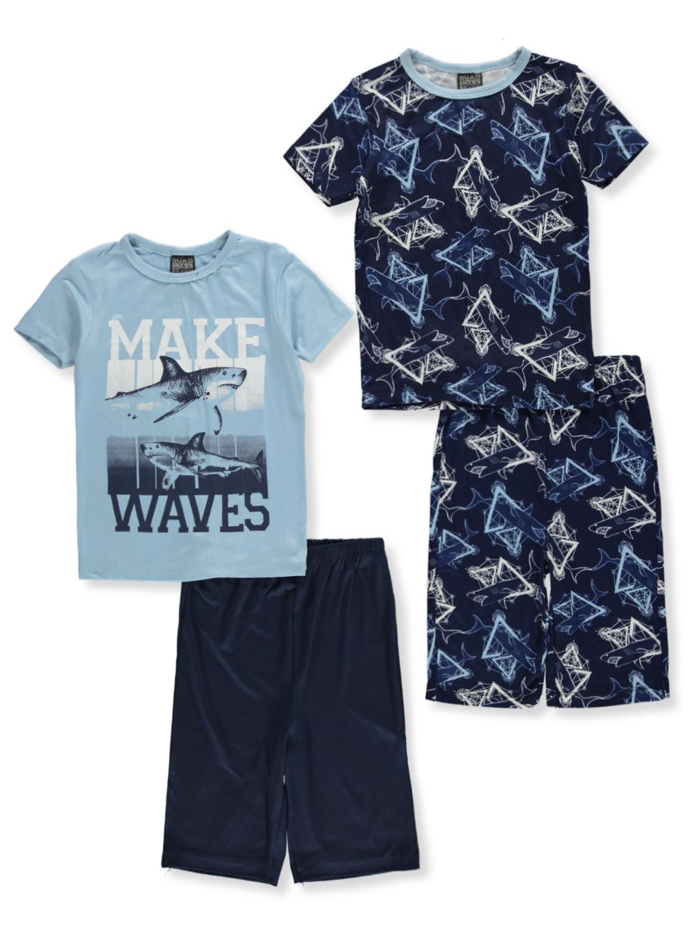 Quad Seven Boys' 4Piece Pajamas Set blue/multi, 4 (Little Boys