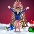 thumbnail image 5 of Party Monkeys Bend And Pose Uncle Patriótico Navidad Elfo Decoración 35Cm - Adorno De Elfo Americano De Felpa Hecho A Mano En Azul Adorno De Navidad De Gnomo Navideño Vintage Para Fiesta De Árbol Deco, 5 of 5