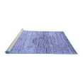 thumbnail image 2 of Ahgly Company Machine Washable Indoor Round Abstract Blue Modern Area Rugs, 4' Round, 2 of 4