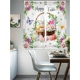 thumbnail image 4 of Spring Easter Sheer Curtains 63 Inch Length 2 Panels for Living Room, Colorful Eggs Daisy Flowers Basket Butterfly Voile Kitchen Curtain Set, Luxury Privacy Drapes Window Treatment for Bedroom, 4 of 7