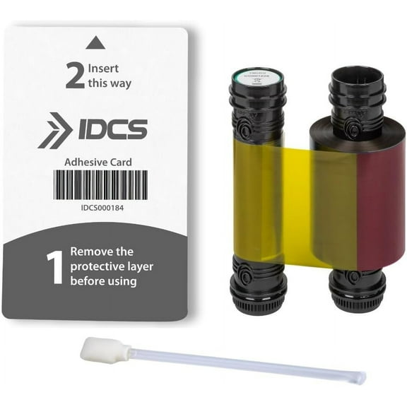 IDCS EVOLIS PRIMACY 2 Ribbon N5F208A100 Color Ribbon YMCKO 300 Prints Pack with Express IDCS Cleaning Kit