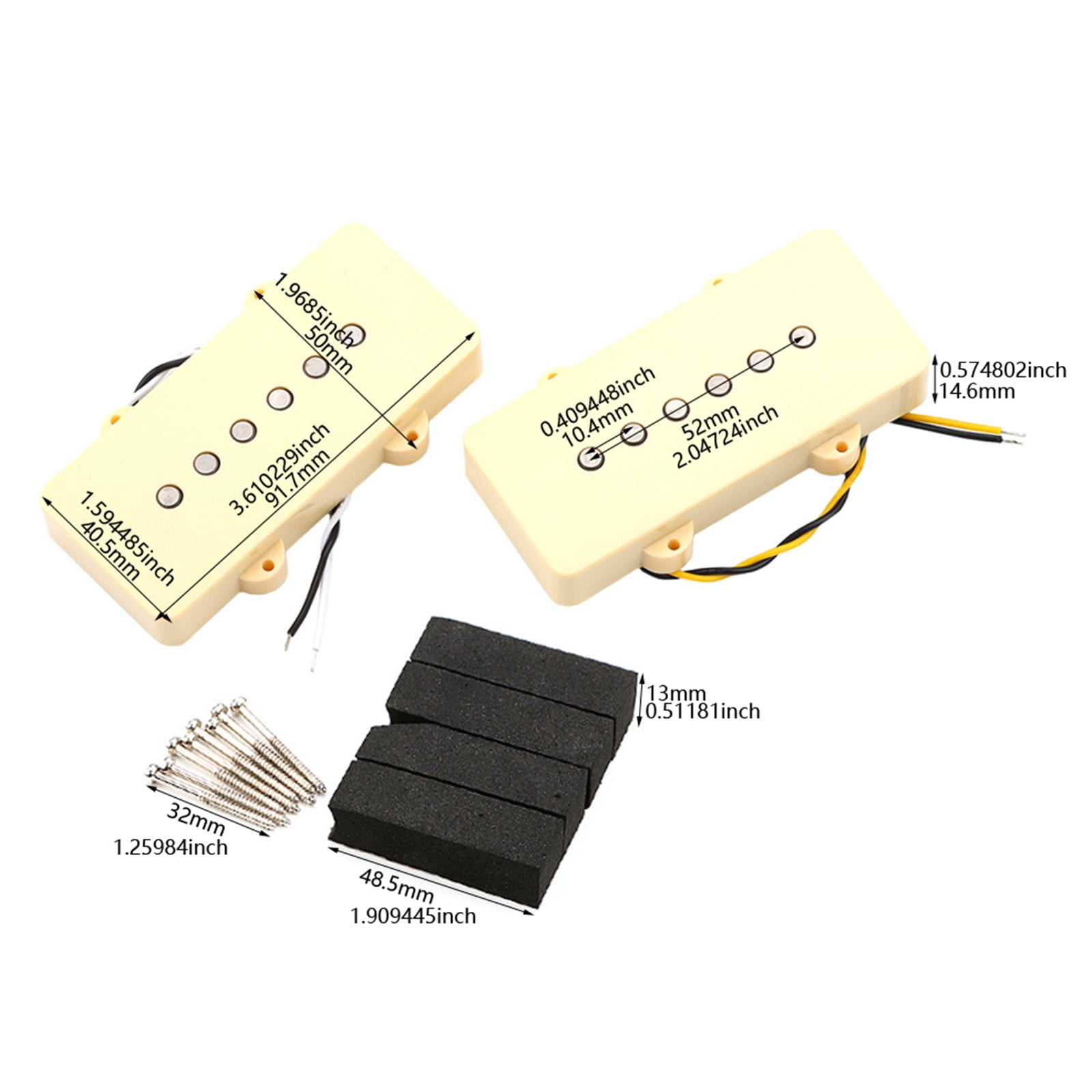 1 Set of Single Coil Guitar Pickups Neck and Bridge Pickup Compatible with LP Electric Guitar Parts Replacements