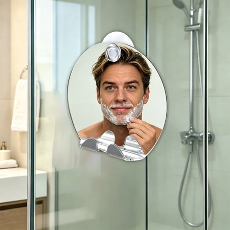 Handheld Acrylic Shaving Mirror - Detachable Shower Mirror Fogless Portable Travel Mirror for Bathroom Grooming