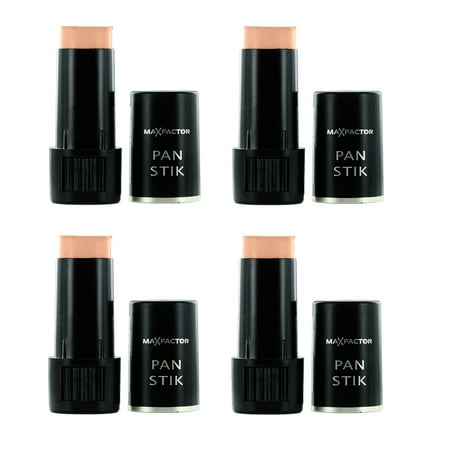 Max Factor Pan Stik Foundation - 30 Olive (Pack of 4) + Makeup Blender Stick, 12