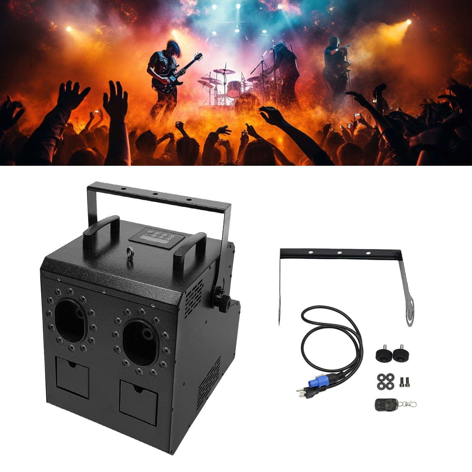 900W Bubble Fog Machine with LED Lights, DMX & Remote Control, 1L Dual Tank, Colorful Effects for Parties, Weddings, and DJ Events