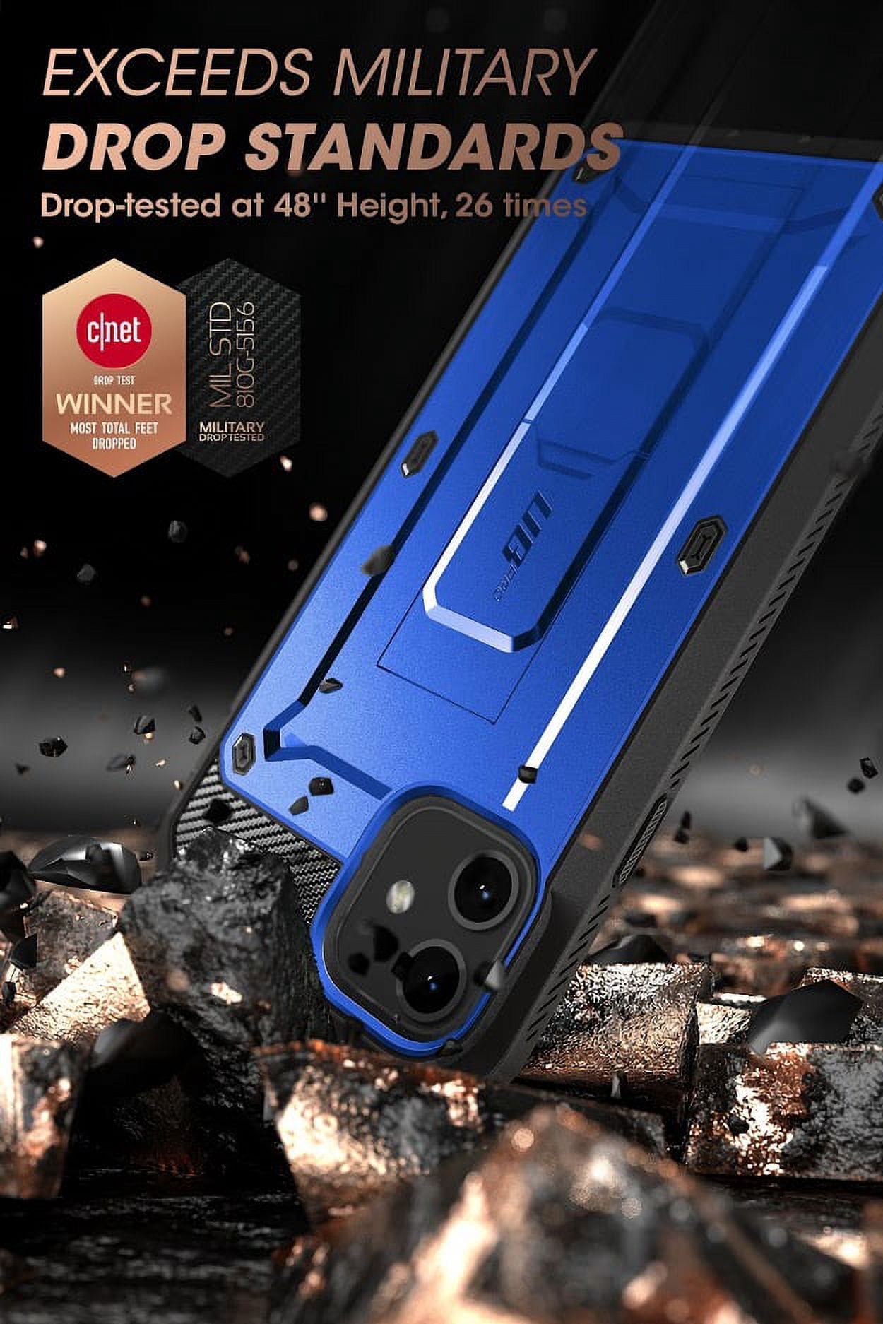 SUPCASE Unicorn Beetle Pro Series Case Designed for iPhone 11 6.1 Inch (2019 Release), Built-in Screen Protector Full-Body Rugged Holster Case (DarkBlue)