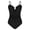 Black, variant on Xfvqtps One Piece Swimsuit Women Cutout Ruched U Wire Front Adjustable Straps Tummy Control Solid Color Monokini Bathing Suit for Beach Blue