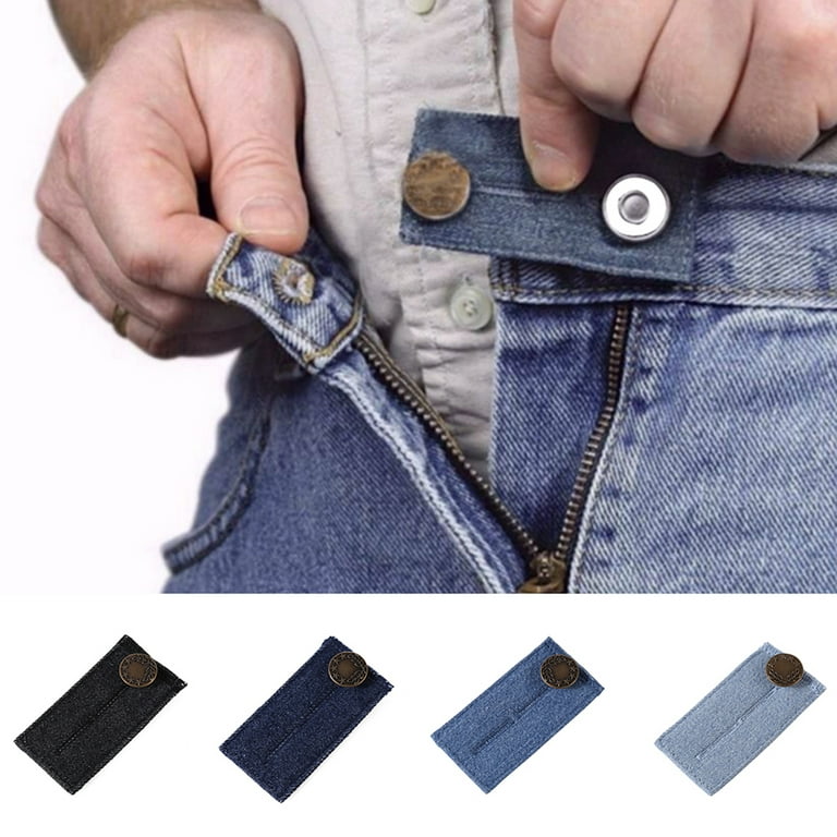 Jeans Pants Instant Fix Expanders Waist Extender Metal Buttons Elastic  Buckle