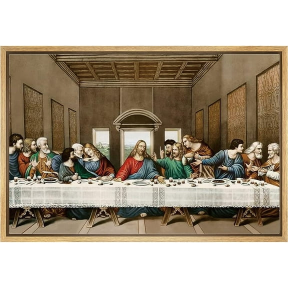 IDEA4WALL Framed Canvas Wall Art for Living Room, Bedroom La Ultima Cena Cuadro The Last Supper by Leonardo Da Vinci Canvas Prints for Home Decoration Ready to Hanging